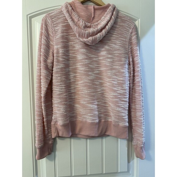 Beach By Exist Knit Hoodie San Diego Slim Pink White Lightweight Size M - Picture 7 of 7